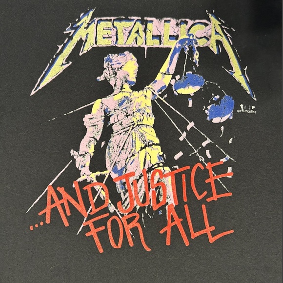 SOLD❤️ RARE❗️METALLICA VTG 80s “And Justice For All” Hammer of Justice Band Tee - Picture 4 of 13